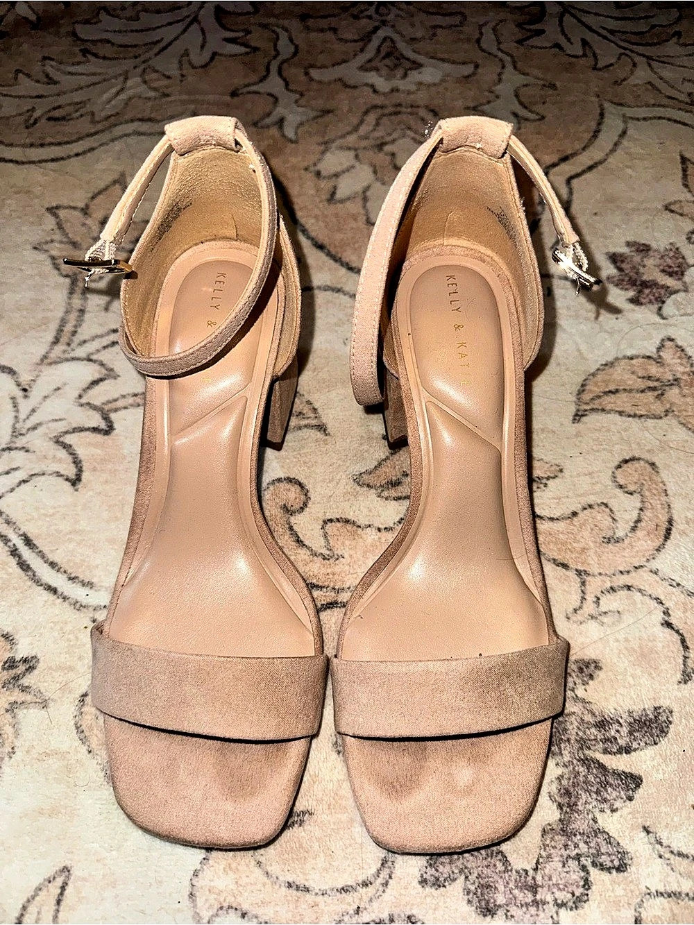 Kelly & Katie Block Heel Sandals Nude
